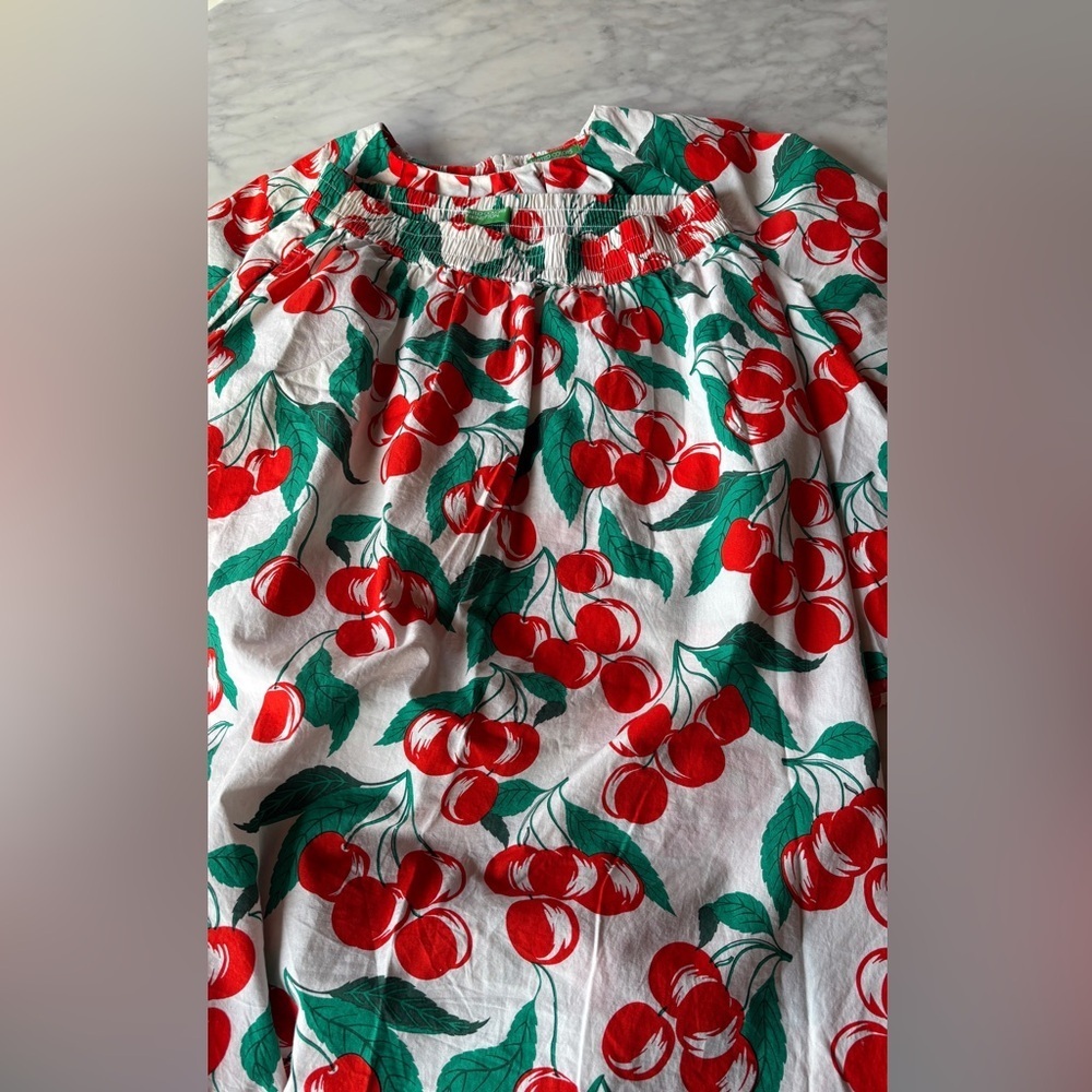 Benetton Cherry Print Set Crop Top & Midi Skirt – Size S - Picture 11 of 15